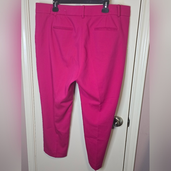 Ann Taylor Petite Pink Eva Ankle Pant Size 16 Curvy Fit Straight Leg - Picture 4 of 8